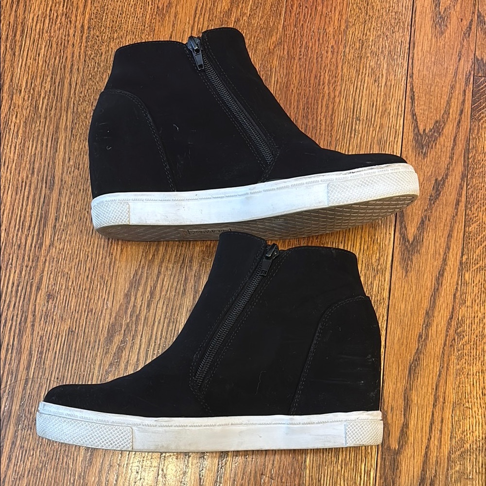 Black Wedge Sneakers - Picture 3 of 8